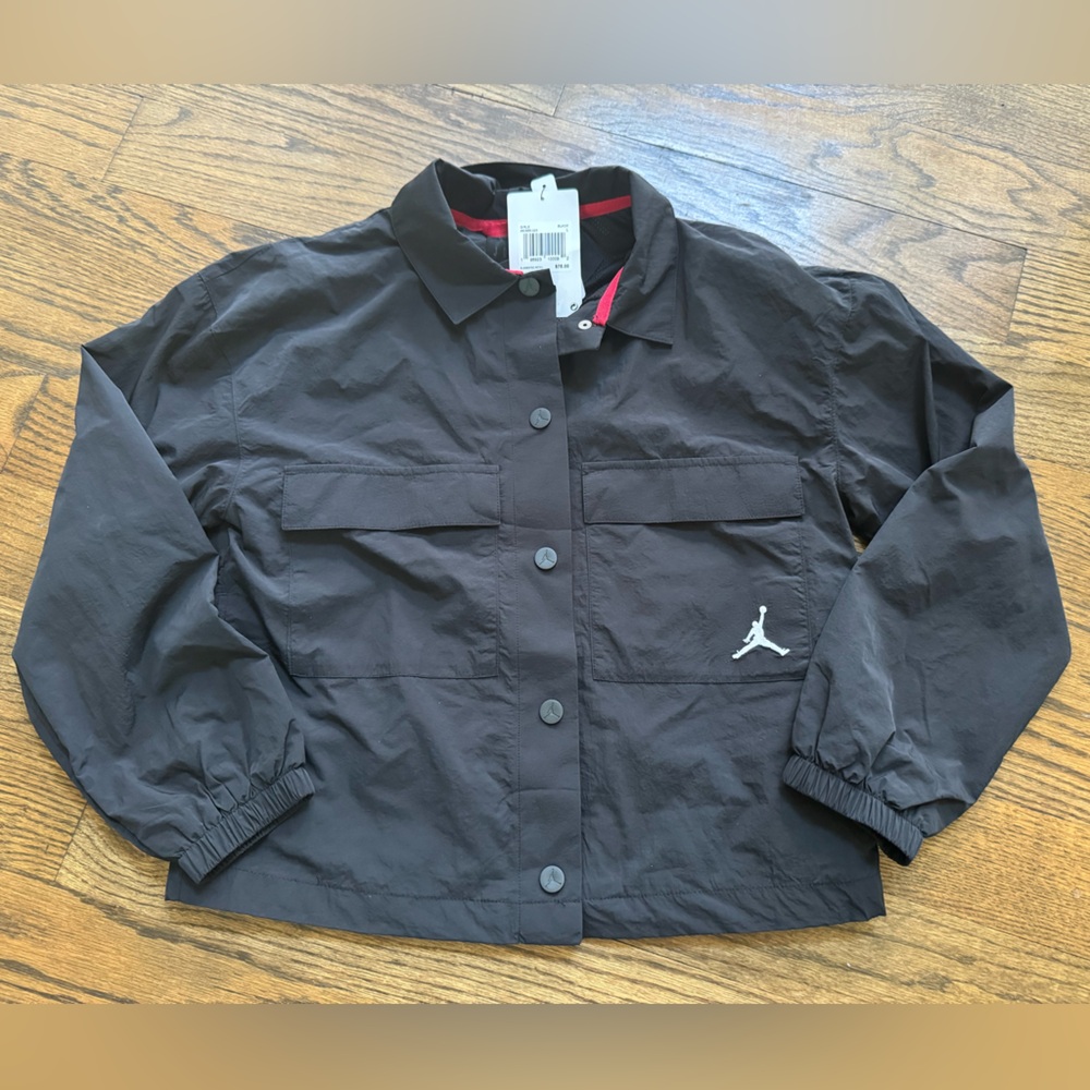 Jordan Kids' Jumpman 🏀 Coaches Jacket, black, large, NWT - Picture 6 of 7